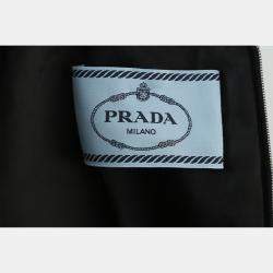 Pre Owned Prada Re-Nylon Logo Gabardine Sleeveless Dress With Buckle Belt