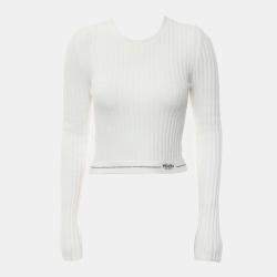 Pre Owned Prada Ribbed Logo Sweater