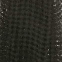 Pre Owned Prada Black Rhinestone Embellished Mesh Shift Dress S
