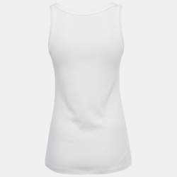 Pre Owned Prada White Triangle Logo Jersey Tank Top S