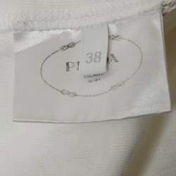 Pre Owned Prada White Triangle Logo Jersey Tank Top S