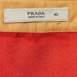 Pre Owned Prada Red Silk Full Sleeves Shirt M