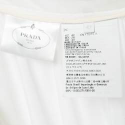 Pre Owned Prada White Chiffon Pleated Midi Skirt M