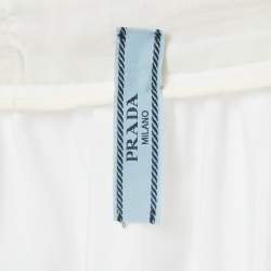 Pre Owned Prada White Chiffon Pleated Midi Skirt M