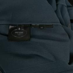 Pre Owned Prada Grey Crepe Ruffle Detail Short Dress M