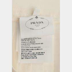 Pre Owned Prada Logo-Jacquard Silk Pleated Skirt