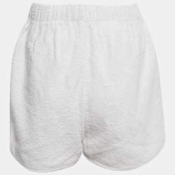 Pre Owned شورت برادا تيري مثلث الشعار أبيض مقاس متوسط - ميديم