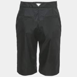 مملوكة مسبقًا Prada Black Re-Nylon Logo Triangle Shorts S