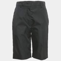 مملوكة مسبقًا Prada Black Re-Nylon Logo Triangle Shorts S