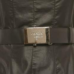 مملوكة مسبقًا Prada Black Nylon Blend Flared Short Dress S