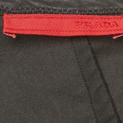 مملوكة مسبقًا Prada Black Nylon Blend Flared Short Dress S