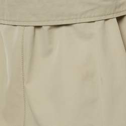 Pre Owned معطف برادا قصير مزيج القطن بيج بمقاس صغير