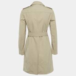 Pre Owned معطف برادا قصير مزيج القطن بيج بمقاس صغير