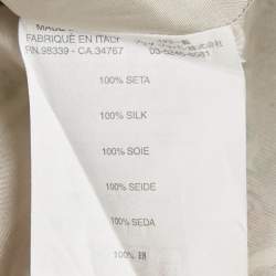 مملوكة مسبقًا تنورة برادا طول ركبة حرير طباعة بيزلي رمادي مقاس وسط (ميديم)