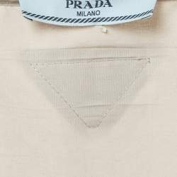 مملوكة مسبقًا تنورة برادا ميدي مزيج فيسكوز بتطبيق ثلاثي الشعار رمادي صغيرة (سمول)