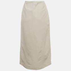 مملوكة مسبقًا تنورة برادا ميدي مزيج فيسكوز بتطبيق ثلاثي الشعار رمادي صغيرة (سمول)