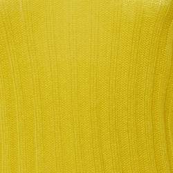 Pre Owned Prada Yellow Cashmere Rib Knit Crew Neck Sweater S