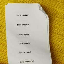 Pre Owned Prada Yellow Cashmere Rib Knit Crew Neck Sweater S