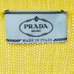 Pre Owned Prada Yellow Cashmere Rib Knit Crew Neck Sweater S
