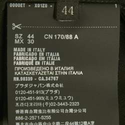 Pre Owned بلوزة برادا حرير أسود بتفاصيل ربطة عنق مقاس متوسط - ميديم