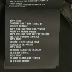 Pre Owned بلوزة برادا حرير أسود بتفاصيل ربطة عنق مقاس متوسط - ميديم