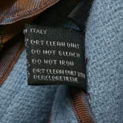 Pre Owned Prada Blue Wool Single Breasted Coat M