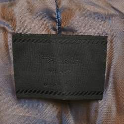 Pre Owned Prada Blue Wool Single Breasted Coat M