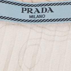 مملوكة مسبقًا Prada Pink Floral Print Plisse Midi Skirt S