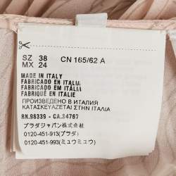 مملوكة مسبقًا Prada Pink Floral Print Plisse Midi Skirt S