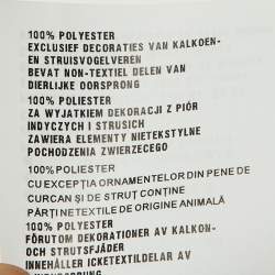 Pre Owned Prada White Sateen Feather Trim Wrap Midi Skirt S