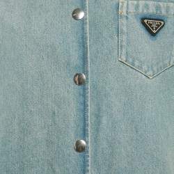 Pre Owned Prada Blue Washed Denim Playsuit M