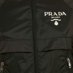 Pre Owned Prada Black Re- Nylon Hooded Rain Jacket S
