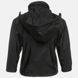 Pre Owned Prada Black Re- Nylon Hooded Rain Jacket S