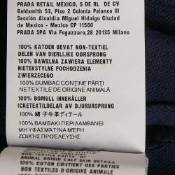 مملوكة مسبقًا جاكيت برادا دنيم أزرق كحلي بسحاب أمامي مقاس كبير جداً - إكسترا لارج