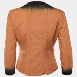 Pre Owned Prada Brown /Black Tie Dye Cotton Shirt M