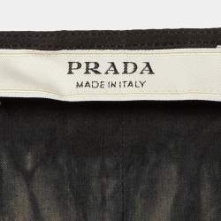 Pre Owned Prada Brown /Black Tie Dye Cotton Shirt M
