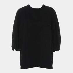 Pre Owned Prada Black Cotton Pocket Oversize Top