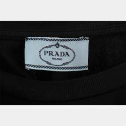 Pre Owned Prada Black Cotton Pocket Oversize Top