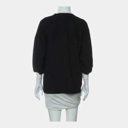 Pre Owned Prada Black Cotton Pocket Oversize Top