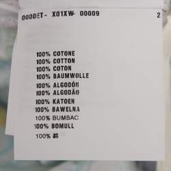 Pre Owned فسـتان برادا قطن مطبع بنقشة زهور متعددة الألوان غير متماثل ميدي مقاس وسط (ميديوم)