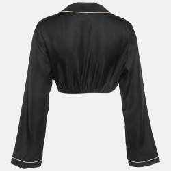 Pre Owned قميص برادا حرير أسود كروب مقاس صغير (سمول)