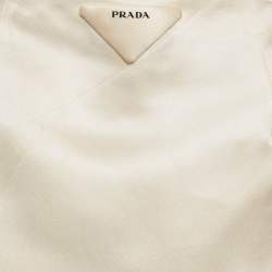مملوكة مسبقًا Prada Cream Satin Mini Skirt S