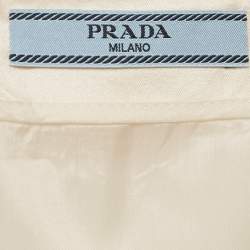 مملوكة مسبقًا Prada Cream Satin Mini Skirt S