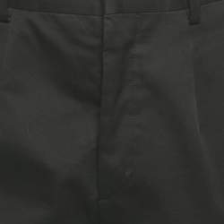 Pre Owned Prada Black Cotton Staight Leg Pants M