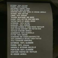 Pre Owned Prada Black Cotton Staight Leg Pants M