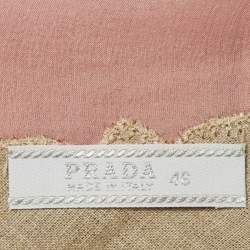 مملوكة مسبقًا Prada Vintage Beige/Pink Linen & Silk Skirt Set L