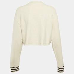 Pre Owned سويت شيرت برادا قطن رمادي بشعار مطرّز كروب صغير جدًا (إكس سمول)