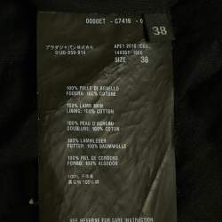 Pre Owned Prada Black Perforated Leather Jacket S