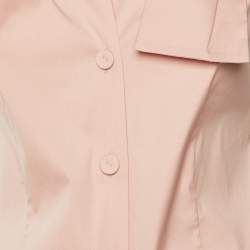 مملوكة مسبقًا بلوزة برادا قطن زهري تفاصيل قوس بدون أكمام مقاس متوسط - ميديم