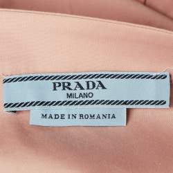 مملوكة مسبقًا بلوزة برادا قطن زهري تفاصيل قوس بدون أكمام مقاس متوسط - ميديم